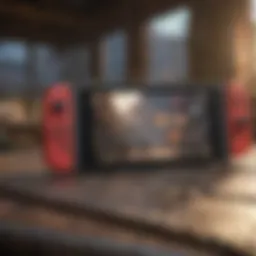 Stunning visual of Nintendo Switch with fighting game graphics