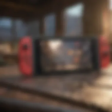 Nintendo Switch Fighting Game Graphics Stunning visual of Nintendo Switch with fighting game graphics