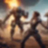 Artistic portrayal of an intense battle scene in Borderlands Legendary Collection