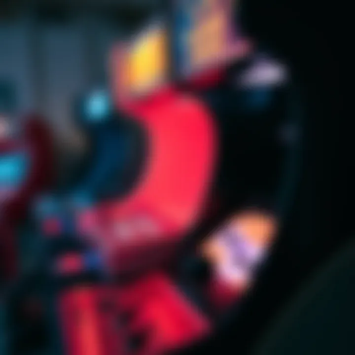 Experience the Thrill of Arcade Classics A close-up of a classic arcade machine in action.