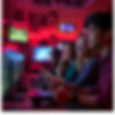 Unity through Retro Gaming Experiences A captivating scene of gamers enjoying retro titles together.