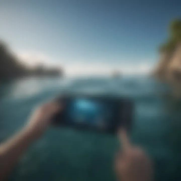 A serene image of a player navigating a beautifully rendered ocean environment filled with diverse marine life.