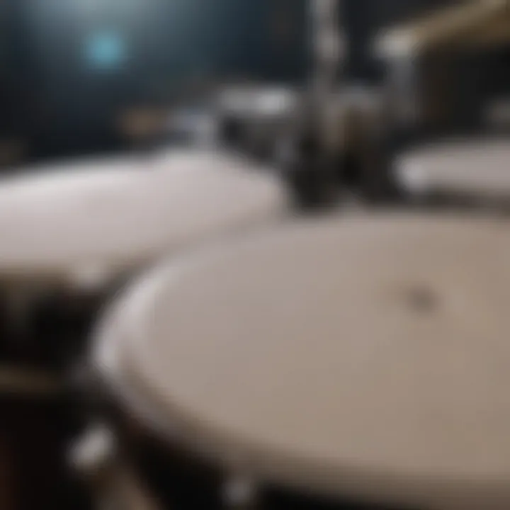 A close-up view of the drum pads highlighting their sensitivity and responsiveness.