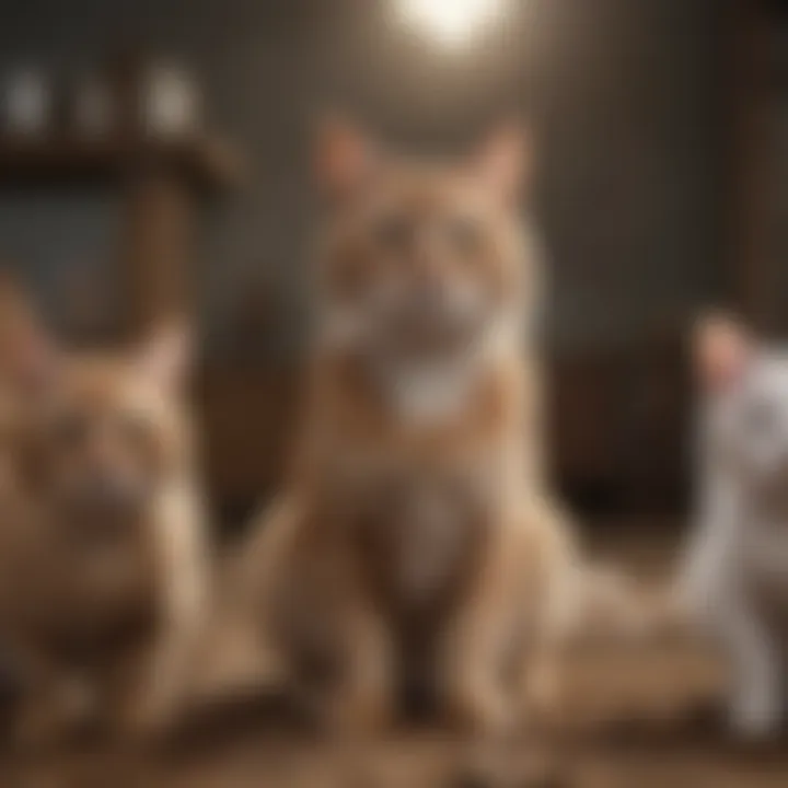 A close-up of various cat breeds featured in a popular farming game, showcasing their unique characteristics.