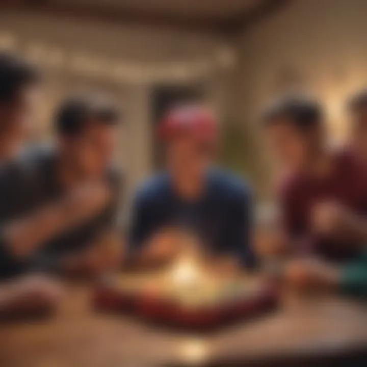 Group of friends enjoying Mario Party together