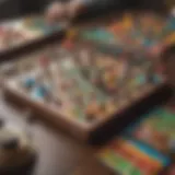 Vibrant board game setup showcasing various characters