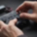 A close-up of the Ring-Con controller in action
