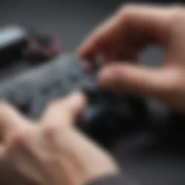 A close-up of the Ring-Con controller in action