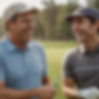 Golfers sharing a laugh on the course