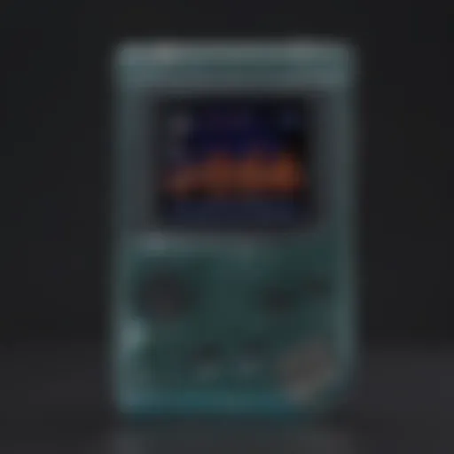 Close-up view of the Game Boy Macro showcasing its vibrant screen.