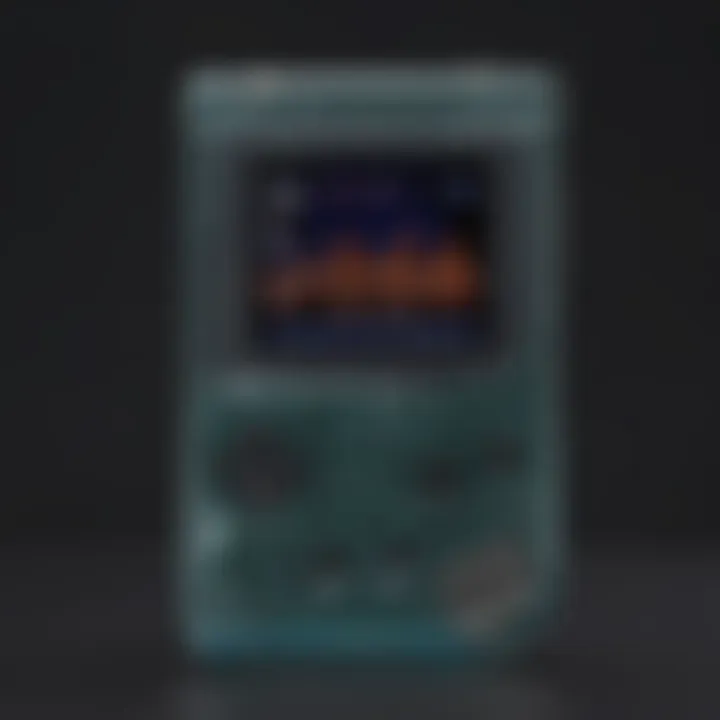 Close-up view of the Game Boy Macro showcasing its vibrant screen.