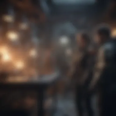 An engaging scene of collaboration between players in a game setting