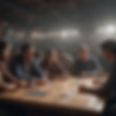 An intense discussion among players during a voting session