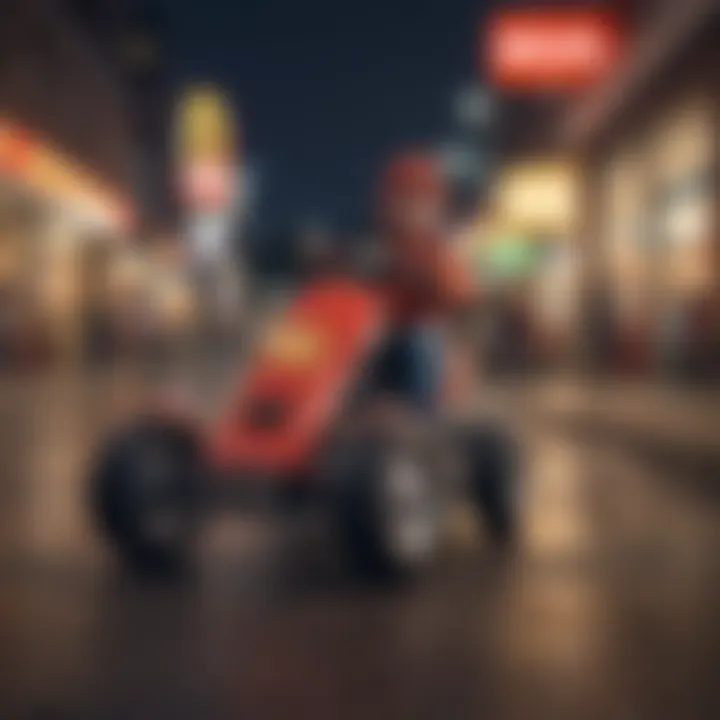 A scene showcasing McDonald's themed Mario Kart merchandise