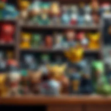 A collector's shelf filled with various Funko Pop Pokémon figures, highlighting collection diversity.