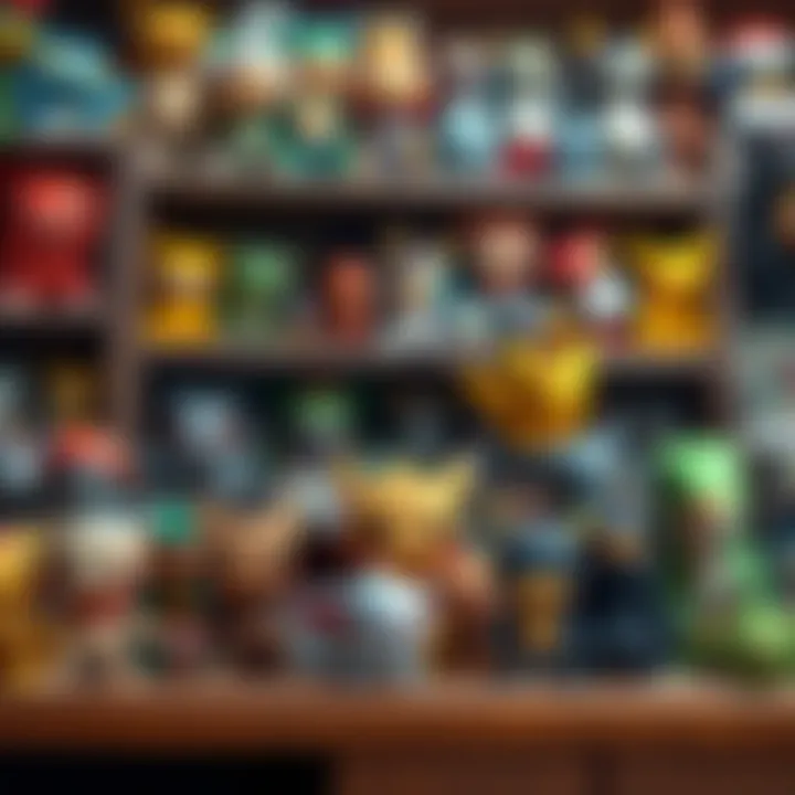A collector's shelf filled with various Funko Pop Pokémon figures, highlighting collection diversity.