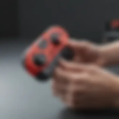 Joy-Con Gun in Action Player using Joy-Con Gun in an intense gaming session