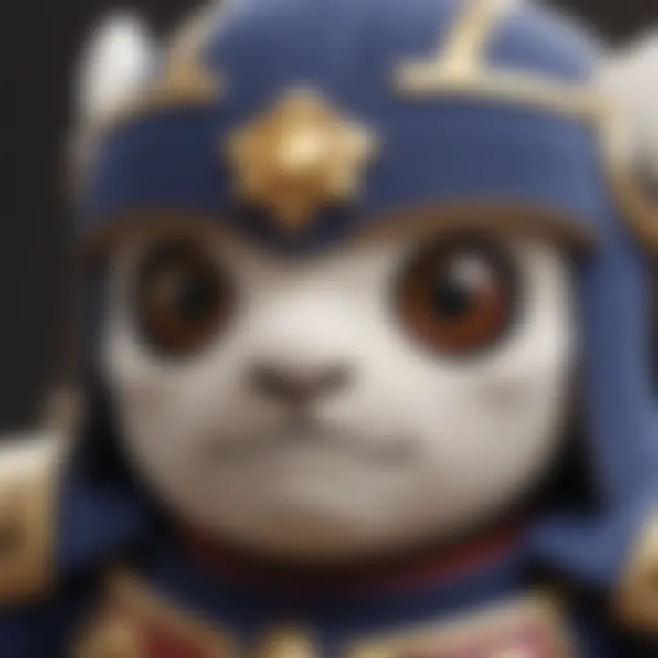A close-up view of the Magolor plush showcasing its intricate stitching and vibrant colors.