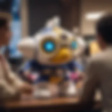A fan interacting with the Magolor plush at a gaming convention, highlighting community engagement.