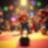 Dynamic Gameplay Experience Exciting gameplay moment in Mario Party