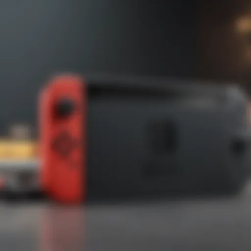 Close-up view of the Nintendo Switch console showcasing its sleek design and new features
