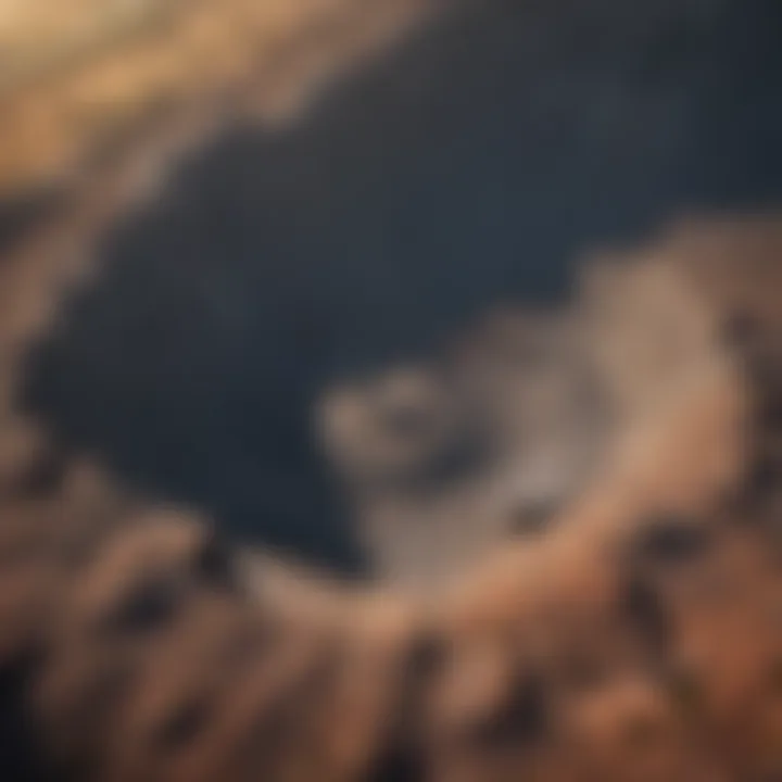 Aerial view of the Pokémon Crater showcasing its landscape