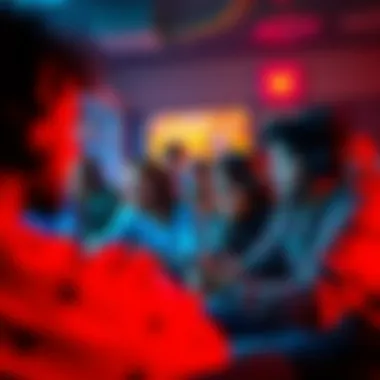 Player Engagement in Online Gaming A dynamic screenshot depicting an engaged online gaming community interacting during gameplay