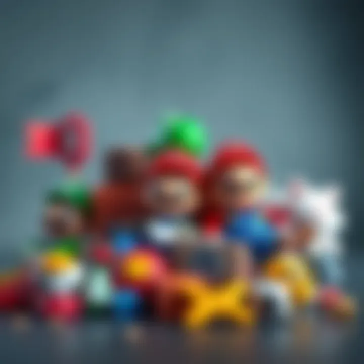 Variety of Super Mario Items Assorted items representing the Super Mario franchise