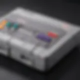 Detailed view of the Super Nintendo case showcasing its design features
