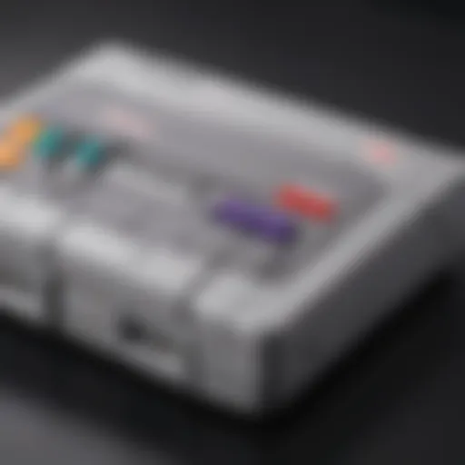 Detailed view of the Super Nintendo case showcasing its design features