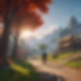 A vibrant Fortnite landscape showcasing unique Switch graphics