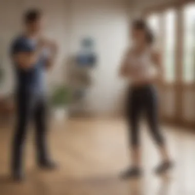 User engaging with the Wii Fitness system
