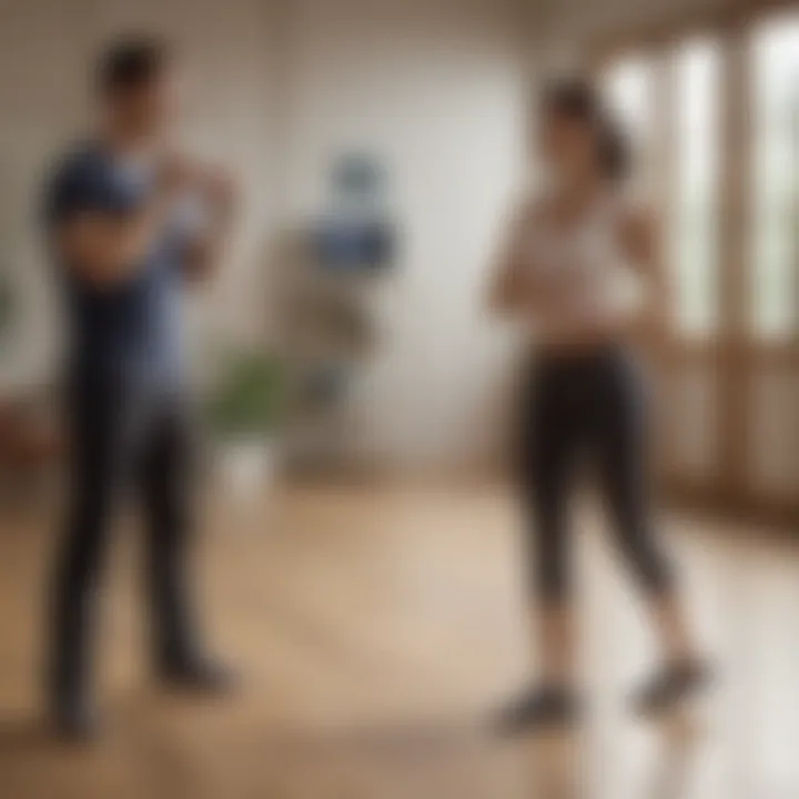 User engaging with the Wii Fitness system