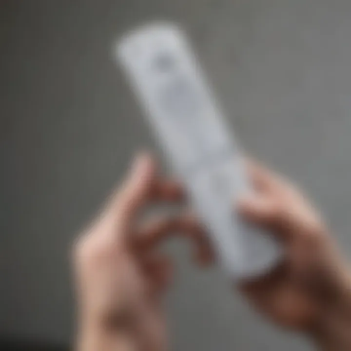 Wii remote demonstrating motion control features