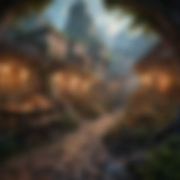 A colorful and dynamic depiction of a fantasy adventure game setting