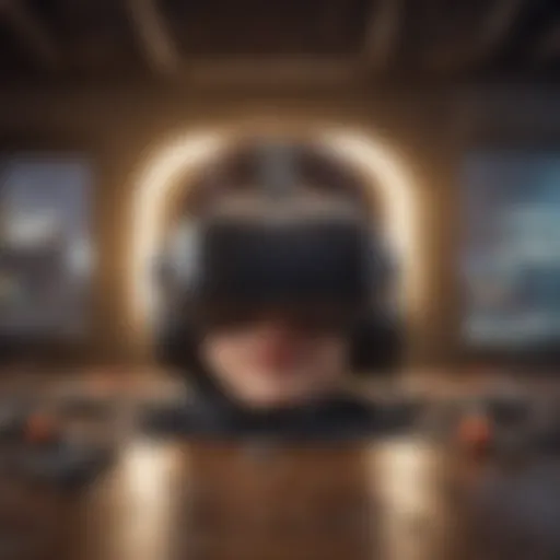An artistic representation of a futuristic virtual reality gaming world