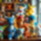 Diverse Array of Poké Plushies A vibrant collection of Poké plushies displayed in an attractive arrangement.