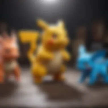 A historical timeline illustrating the evolution of Pokémon figures