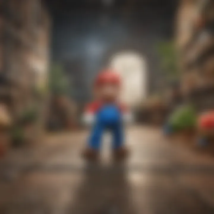 Abstract artwork showcasing the evolution of Super Mario games on NindoHub