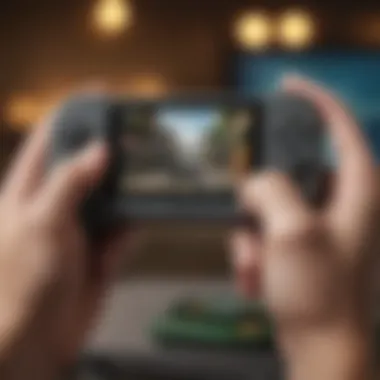 Gamer using the eShop card on a Nintendo console