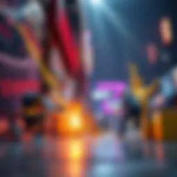 A vibrant scene showcasing the dynamics of wall break gaming mechanics.