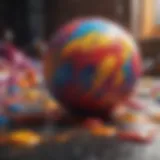Abstract vibrant colors blending in unique painting game