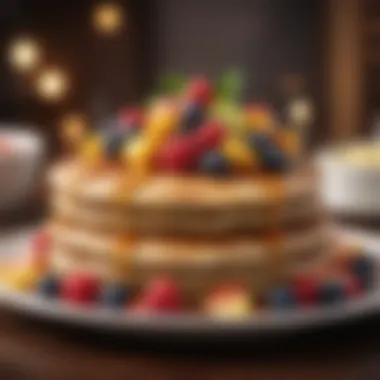Colorful Creations: Pancake Extravaganza Pancake stack with vibrant fruit toppings