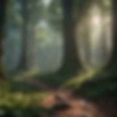 Artistic depiction of a calming forest scene