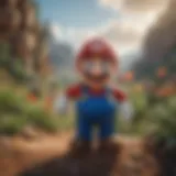 The iconic Super Mario character in a vibrant landscape