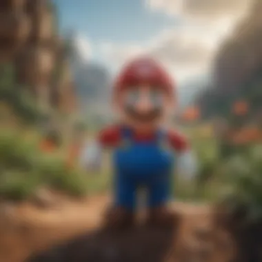 The iconic Super Mario character in a vibrant landscape