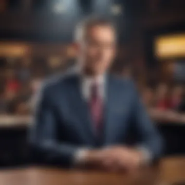 Host's Question Delivery Game show host presenting a challenging question on 'Who Wants to Be a Millionaire'