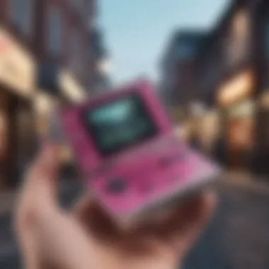 Gamers enjoying their customized Game Boy Advance SP in a nostalgic setting