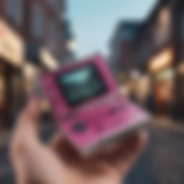 Gamers enjoying their customized Game Boy Advance SP in a nostalgic setting