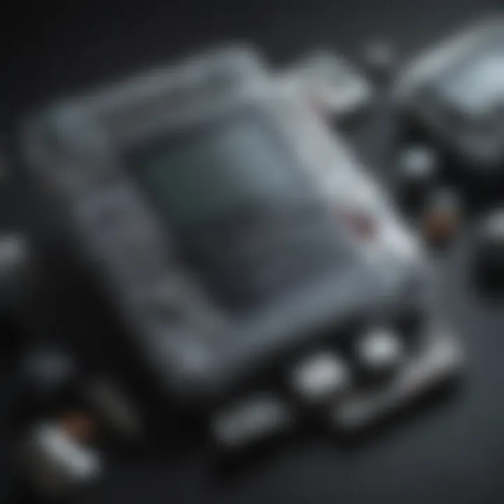 Close-up of modification components for Game Boy Advance SP
